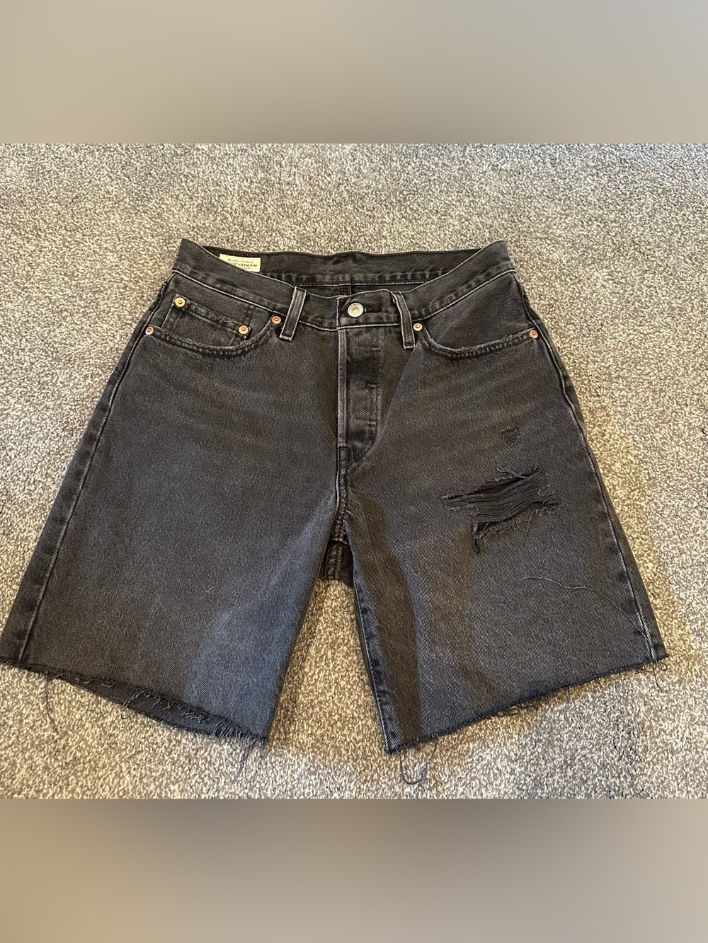 Levi's Black Distressed Women's Jean Shorts